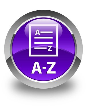 A-Z (liste sayfa simgesi) parlak mor yuvarlak düğmesi