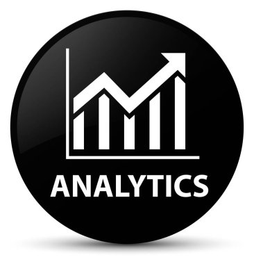 Analytics (istatistik simgesi) siyah düğme yuvarlak