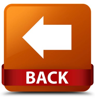 Kahverengi kare düğme kırmızı kurdele orta geri