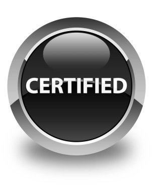 Parlak siyah yuvarlak düğme sertifikalı