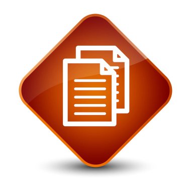 Belgeler simgesini zarif kahverengi elmas düğmesi