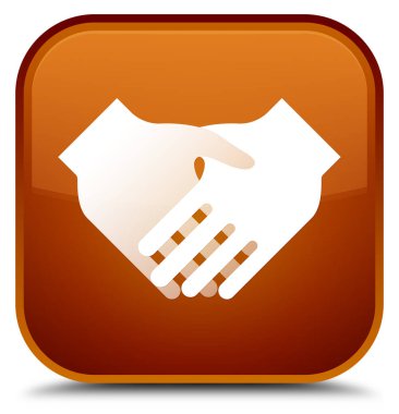 El sıkışma kutsal kişilerin resmi özel kahverengi kare düğme