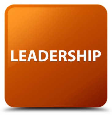 Liderlik kahverengi kare düğme