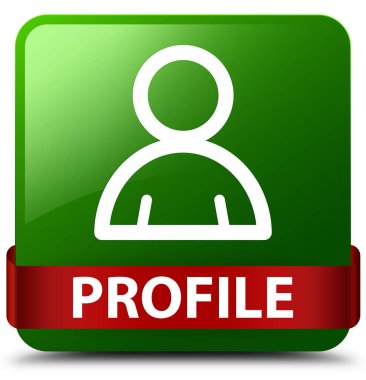 Profil (üye simgesi) yeşil kare düğme kırmızı kurdele orta