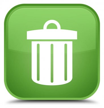 Geri dönüşüm kutusu simgesini özel yumuşak yeşil kare düğme