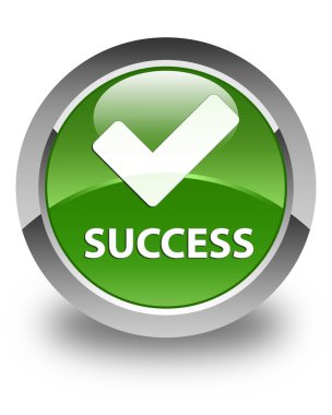 Başarı (simge doğrulama) parlak yumuşak yeşil yuvarlak düğmesi