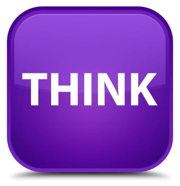 Özel mor kare düğme düşünüyorum