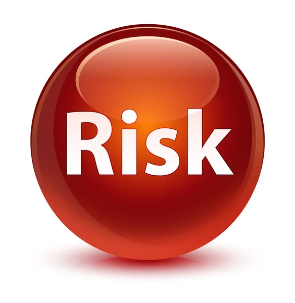 Risk camsı kahverengi yuvarlak düğmesi — Stok fotoğraf