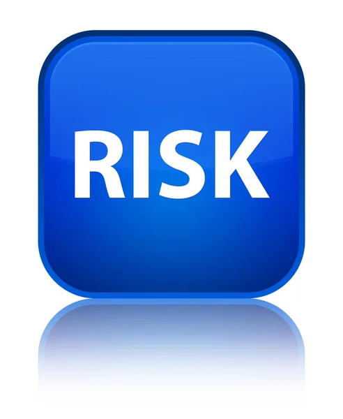 Kockázat különleges kék négyzet gomb — Stock Fotó