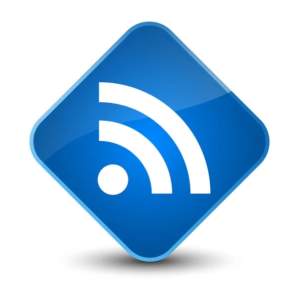 Icono RSS elegante botón de diamante azul — Foto de Stock