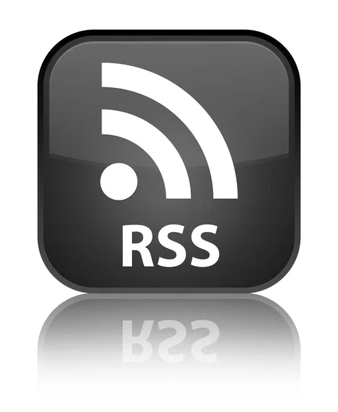 RSS special black square button — Stock Photo, Image