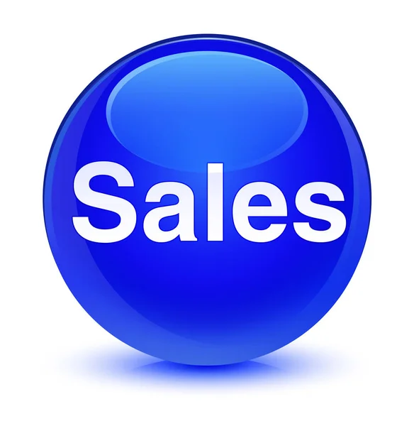Prodejní sklovité modré kulaté tlačítko — Stock fotografie