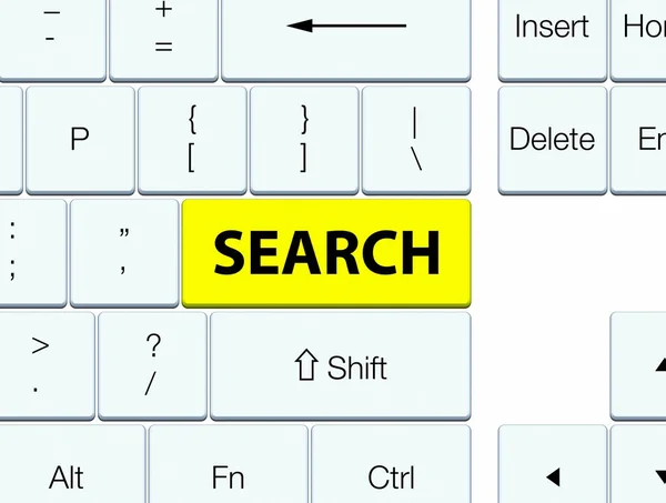 Žluté klávesnice tlačítko Hledat — Stock fotografie