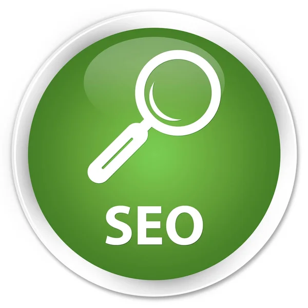 Seo premium soft green round button — Stock Photo, Image