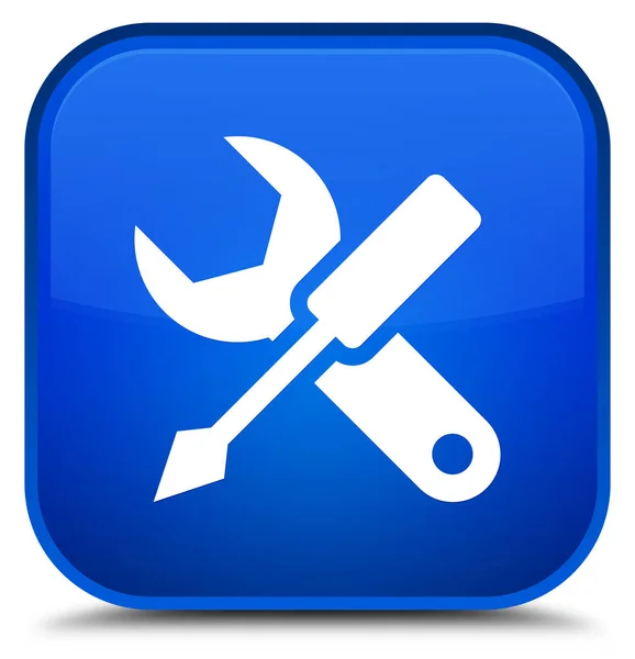 Settings icon special blue square button — Stock Photo, Image