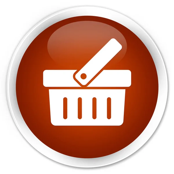 Shopping cart icon premium brown round button — Stock Photo, Image
