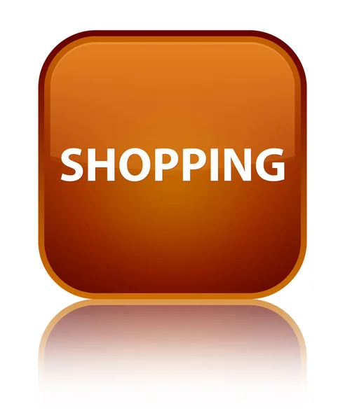 Shopping special brown square button — Stock Photo, Image