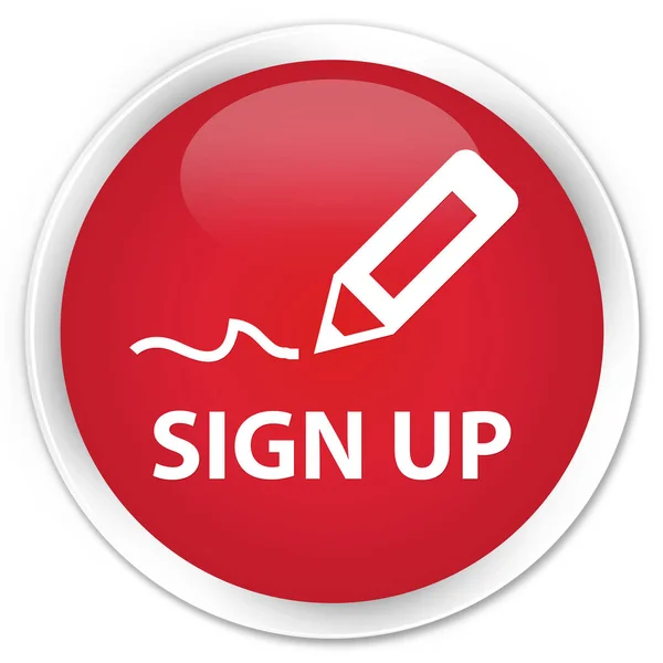 Sign up premium red round button — Stock Photo, Image