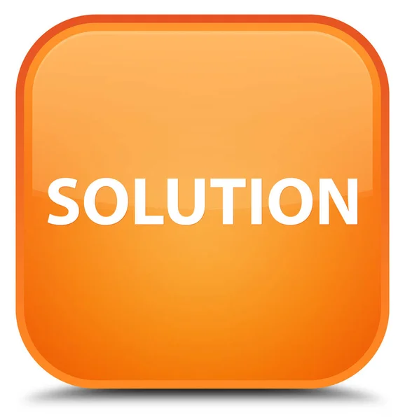 Lösningen speciell orange fyrkantiga knappen — Stockfoto