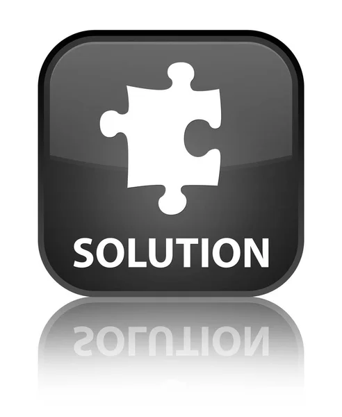 Lösung (Puzzle-Symbol) spezielle schwarze quadratische Taste — Stockfoto