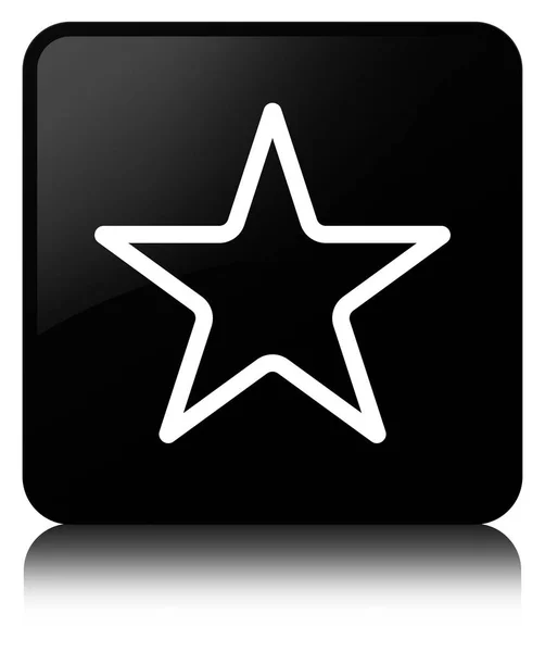 Ícone estrela botão quadrado preto — Fotografia de Stock