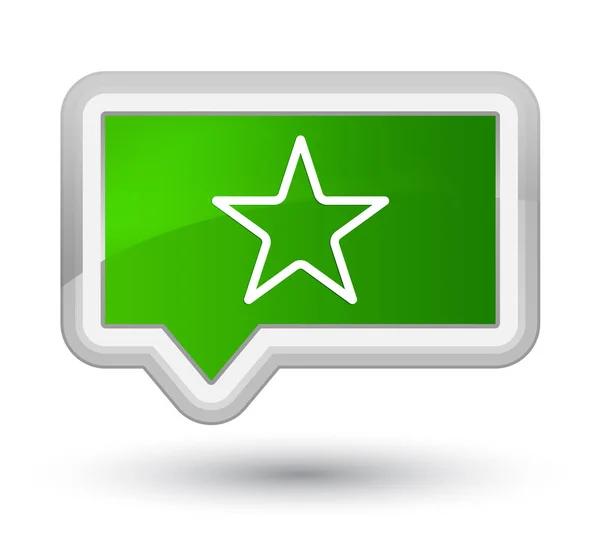 Star icon prime green banner button — Stock Photo, Image