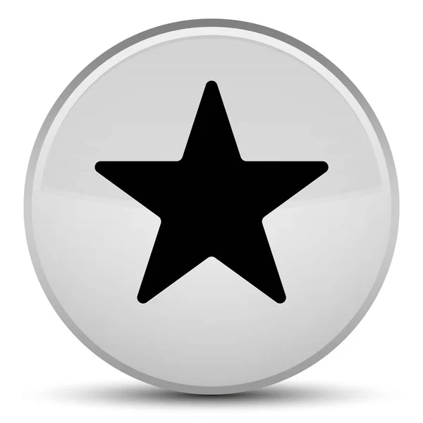 Yıldız simgesi özel beyaz yuvarlak düğmesi — Stok fotoğraf