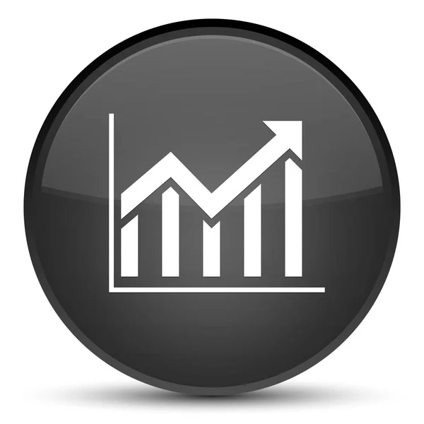 Statistik-Symbol spezielle schwarze runde Taste — Stockfoto