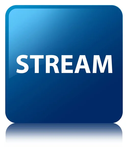 Stream botão quadrado azul — Fotografia de Stock