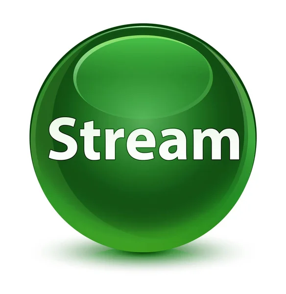 Stream vítreo botão redondo verde suave — Fotografia de Stock
