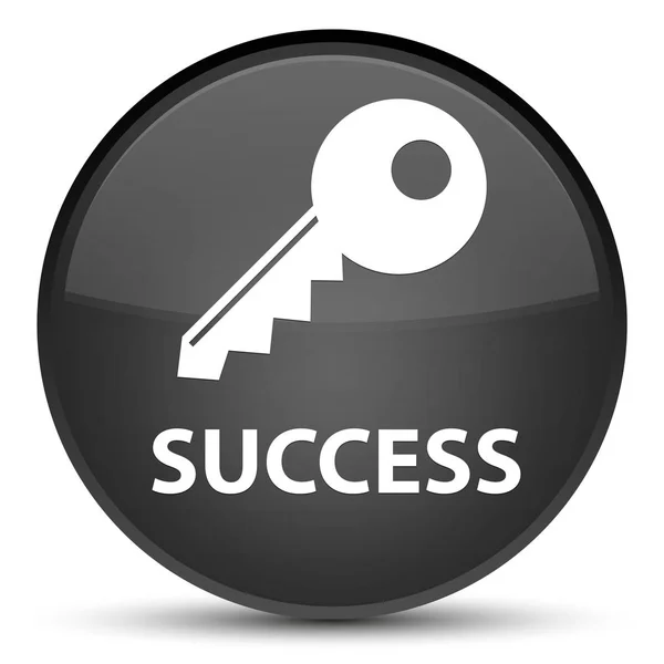 Succes (sleutel icoon) speciale zwarte ronde knop — Stockfoto