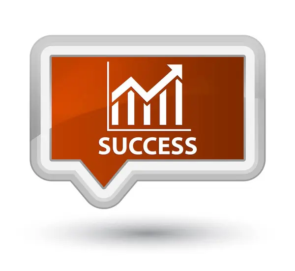 Success (statistics icon) prime brown banner button — Stock Photo, Image