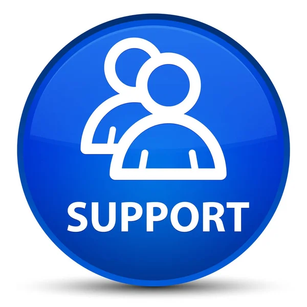 Támogatás (csoport ikon) speciális kék kerek gomb — Stock Fotó