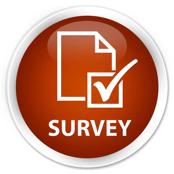 Survey premium brown round button — Stock Photo, Image