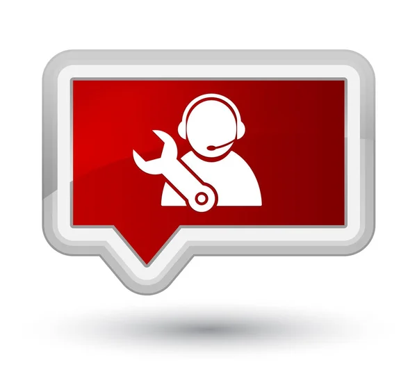 Tech support icon prime red banner button — Stock Photo, Image