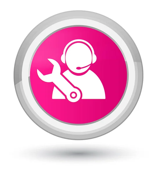 Tech support icon prime pink round button — Stock Photo, Image