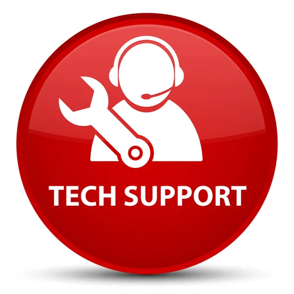 Tech support különleges piros kerek gomb — Stock Fotó