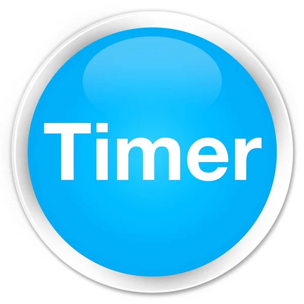 Timer premie cyaan blauw ronde knop — Stockfoto