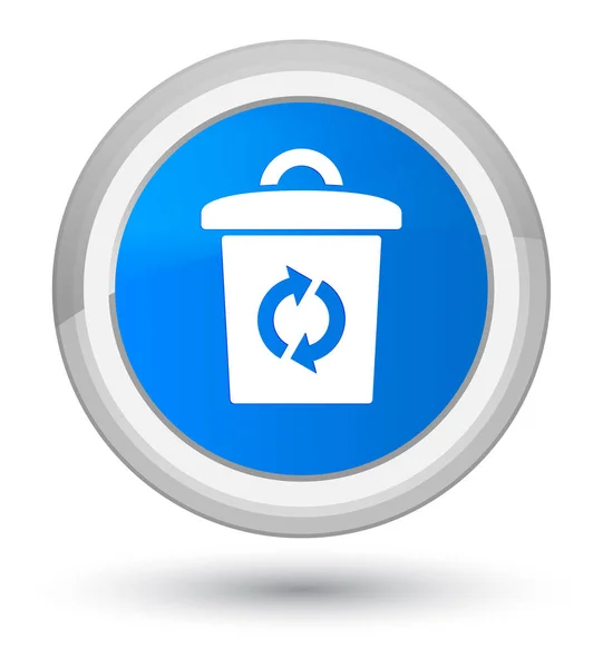 Ícone de lixo ciano principal botão redondo azul — Fotografia de Stock