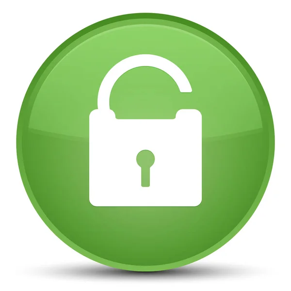 Desbloquear icono especial botón redondo verde suave — Foto de Stock