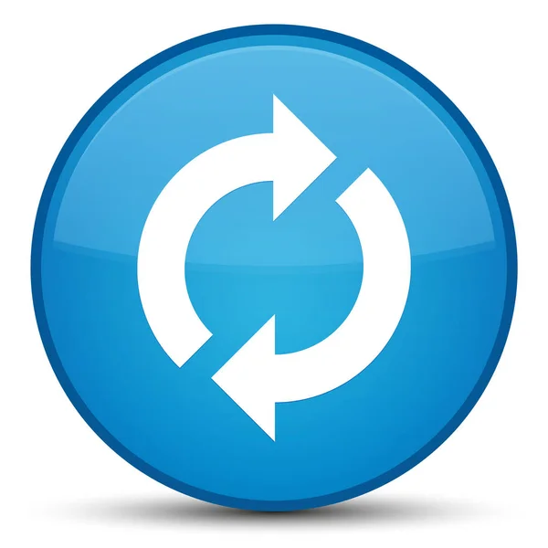 Korszerűsíteni a ikon különleges cián kék kerek gomb — Stock Fotó