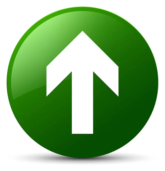 Uploaden pijlpictogram groene ronde knop — Stockfoto