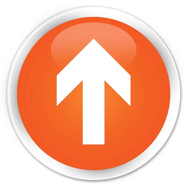アップロード ボタン ラウンド オレンジ矢印アイコン プレミアム — ストック写真