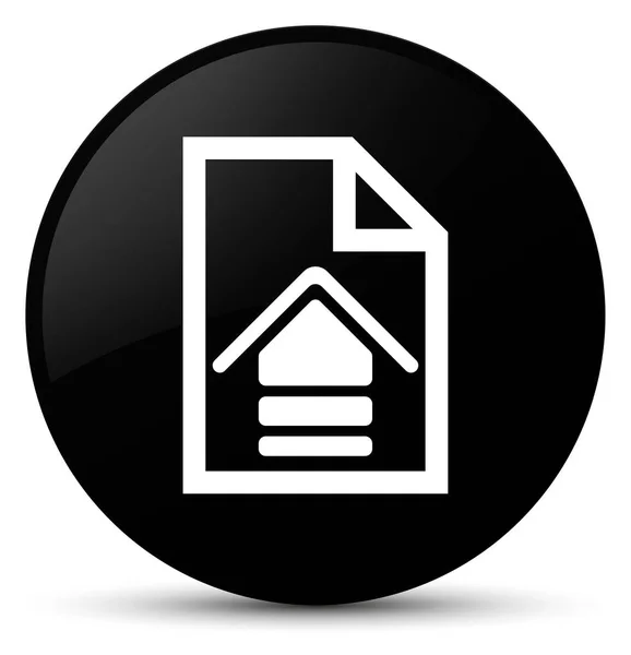 Subir icono del documento negro botón redondo —  Fotos de Stock