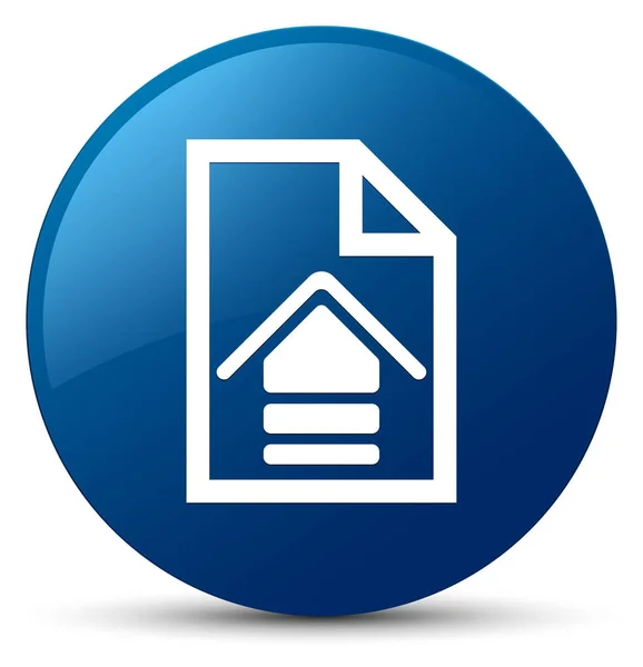 Carregar documento ícone azul botão redondo — Fotografia de Stock