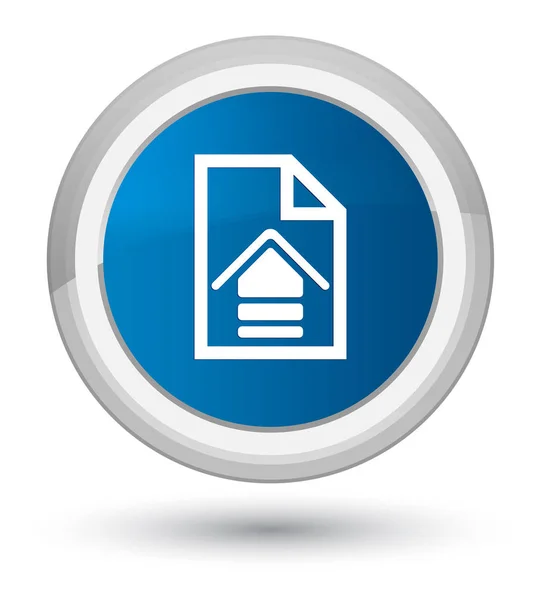 Carregar documento ícone azul primo botão redondo — Fotografia de Stock
