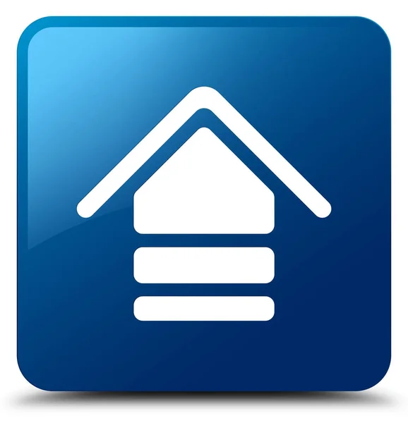 Upload icon blue square button — Stock Photo, Image