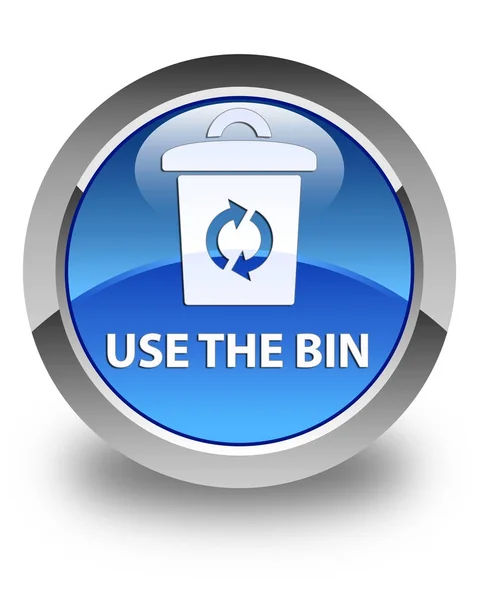 Use the bin glossy blue round button — Stock Photo, Image