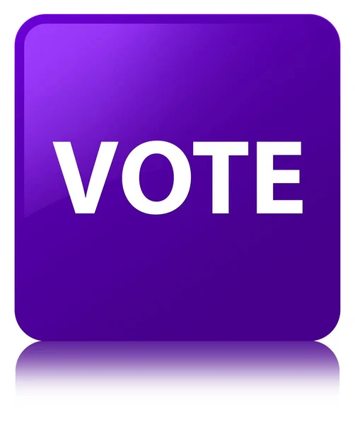 Abstimmung lila quadratischer Knopf — Stockfoto