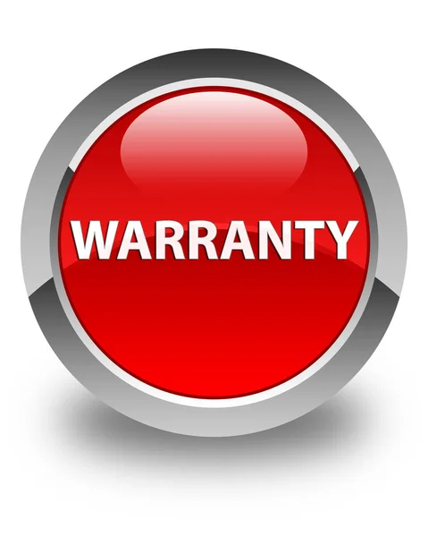 Warranty glossy red round button — Stock Photo, Image